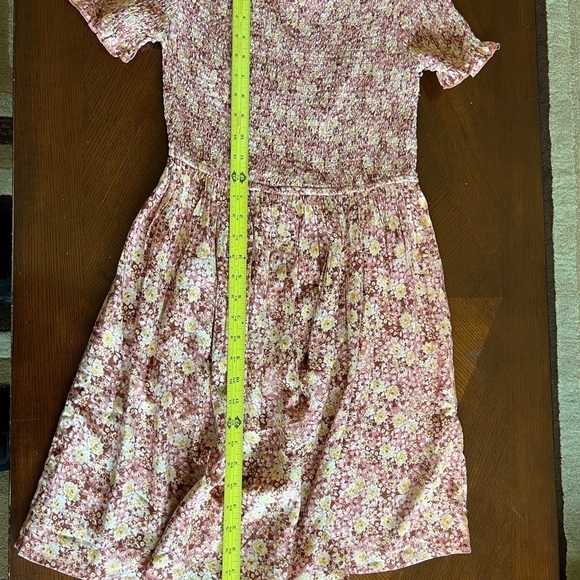 Nwt-Jessica Simpson Aldan Short Sleeve Smocked Wild Rose Botanical Dots Size Med - Picture 2 of 8